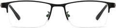 Altera Rectangle Metal Black Eyeglasses from ANRRI, front view