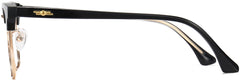 Alvin Browline Black Eyeglasses from ANRRI, side view