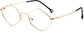 Alyssa Geometric Gold Eyeglasses from ANRRI, angle view
