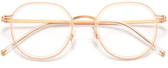 Amalia Round Rose Pink Eyeglasses rom ANRRI, closed view