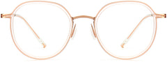 Amalia Round Rose Pink Eyeglasses from ANRRI, front view