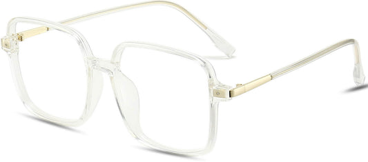 Amara Square Clear Eyeglasses from ANRRI, angle view
