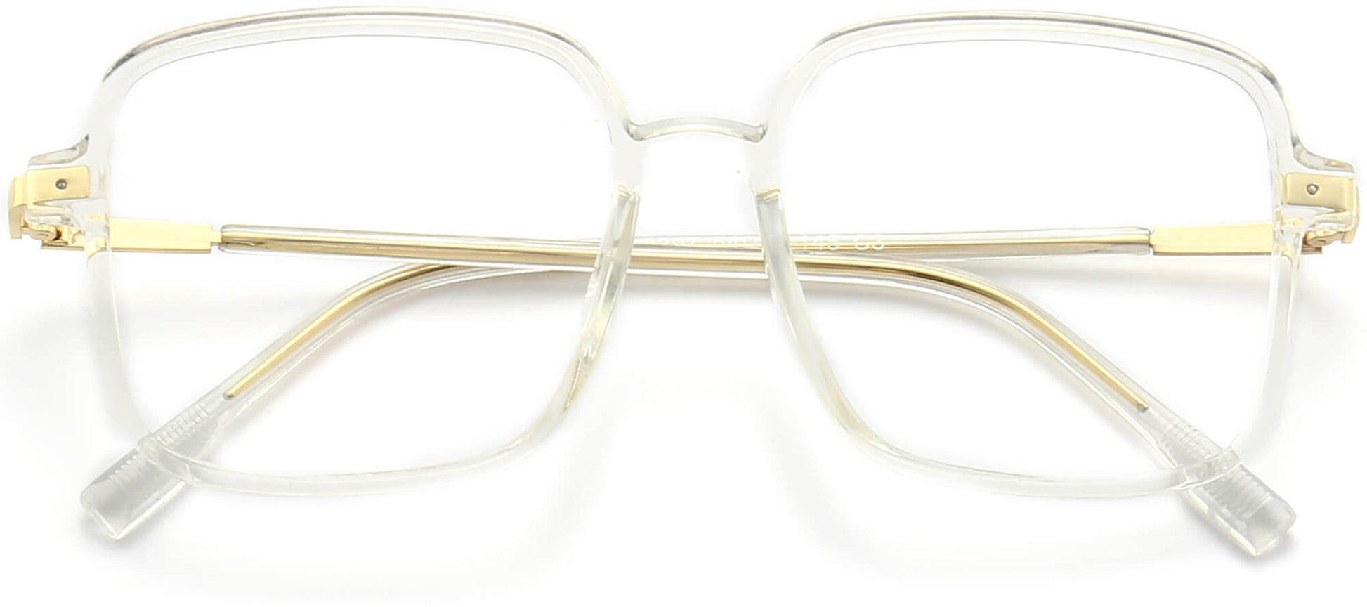Amara Square Clear Eyeglasses from ANRRI, closed view