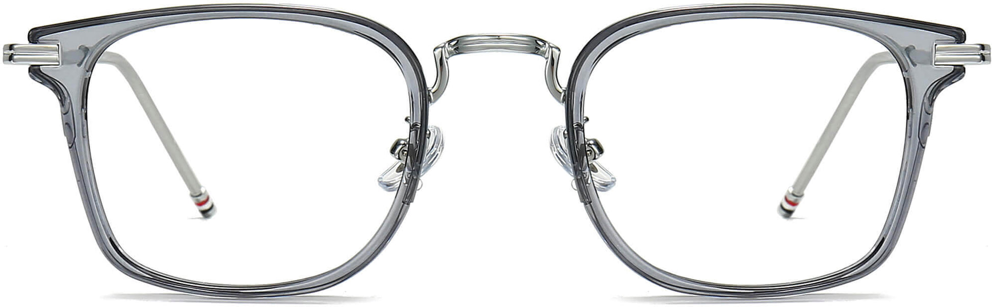 Amber Square Gray Eyeglasses from ANRRI, front view