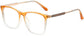 Amina Square Orange Eyeglasses from ANRRI, angle view