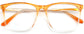 Amina Square Orange Eyeglasses from ANRRI, closed view
