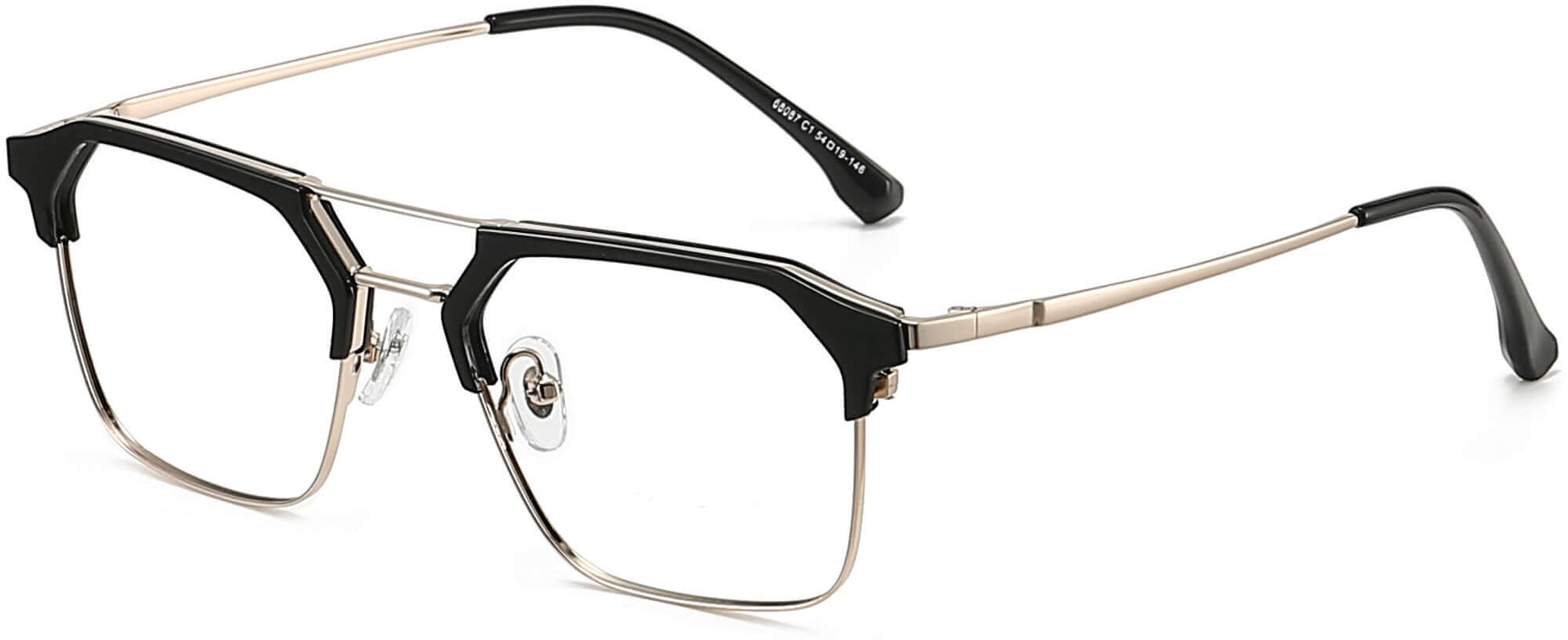 Andy Browline Black Eyeglasses from ANRRI, angle view