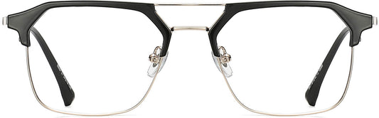Andy Browline Black Eyeglasses from ANRRI, front view