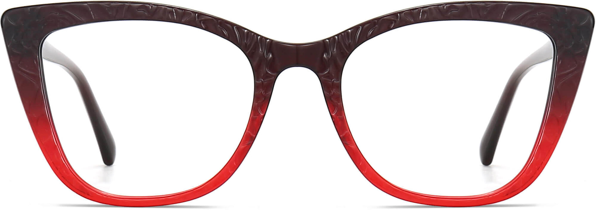 Angelina Cateye Red Eyeglasses from ANRRI, front view