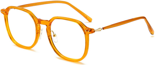 Antonella Round Orange Eyeglasses from ANRRI, angle view