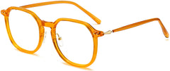 Antonella Round Orange Eyeglasses from ANRRI, angle view