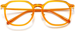 Antonella Round Orange Eyeglasses from ANRRI, closed view