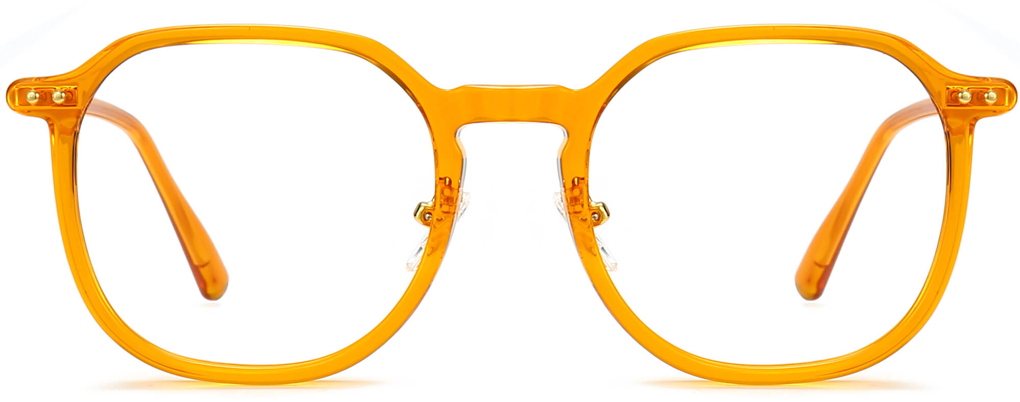 Antonella Round Orange Eyeglasses from ANRRI, front view