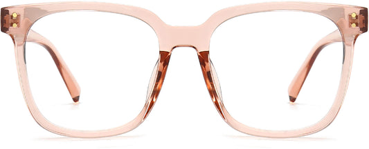 April Square Pink Eyeglasses from ANRRI, front view
