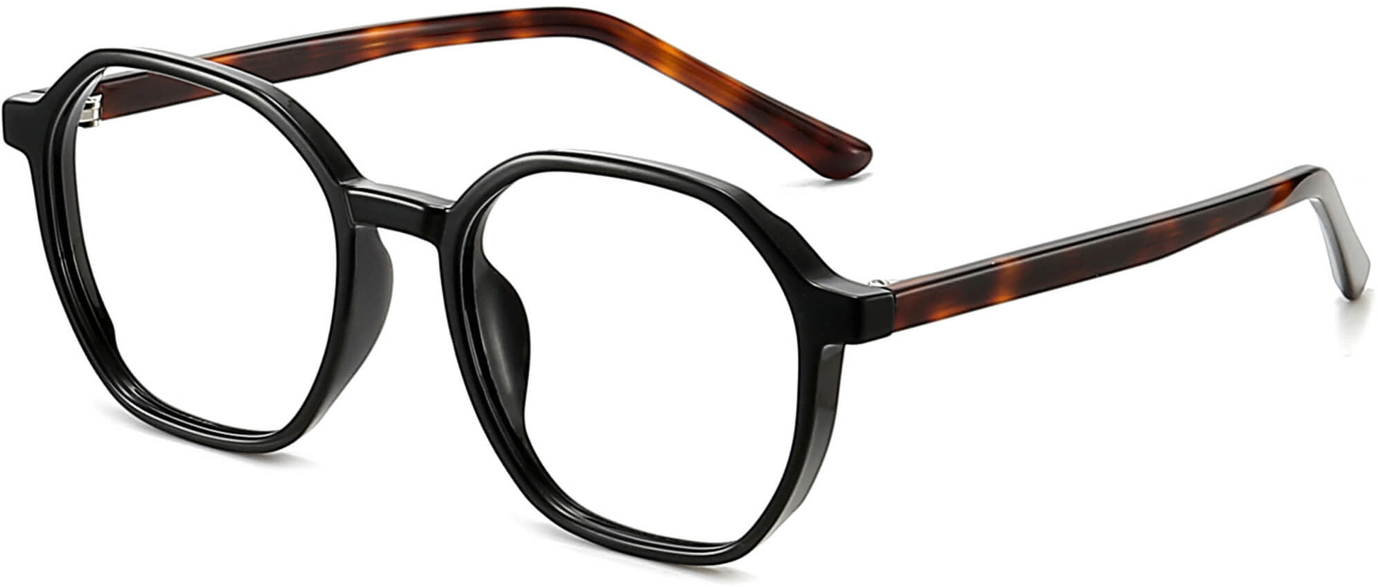 Archie Geometric Black Eyeglasses from ANRRI, angle view