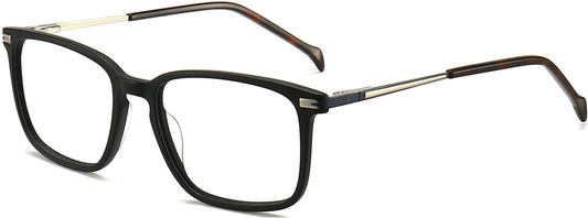 Ares Square Black Eyeglasses from ANRRI, angle view