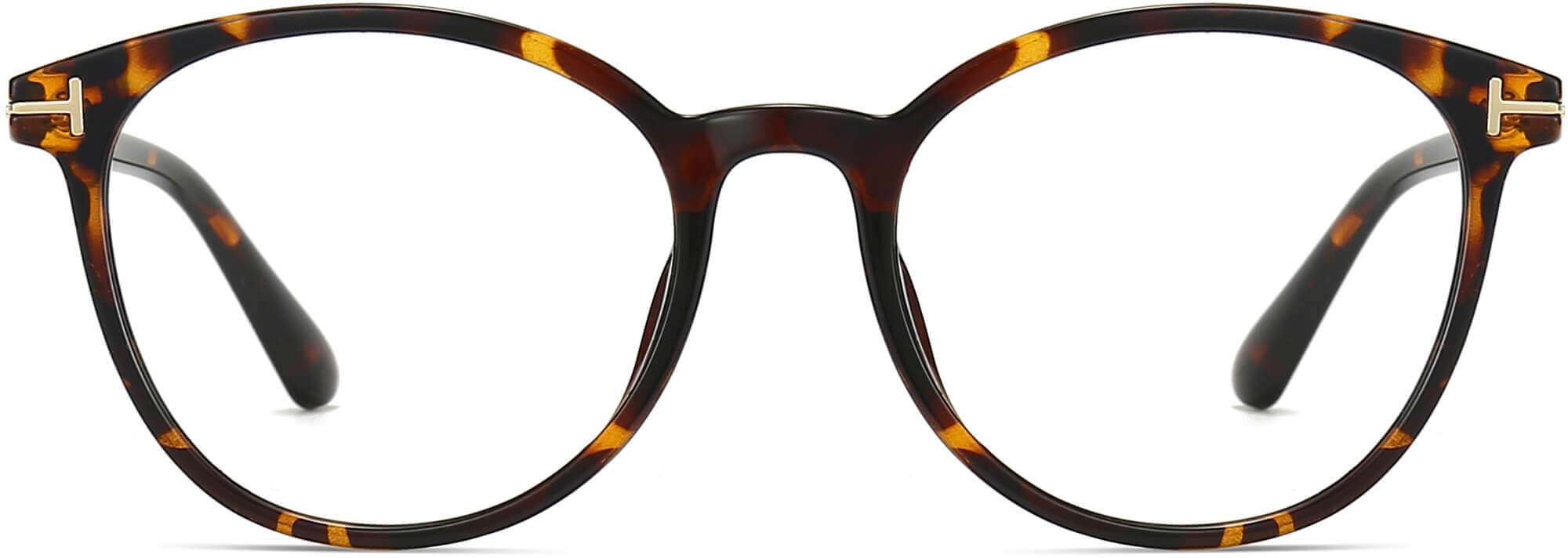 Arlo Round Tortoise Eyeglasses from ANRRI, front view