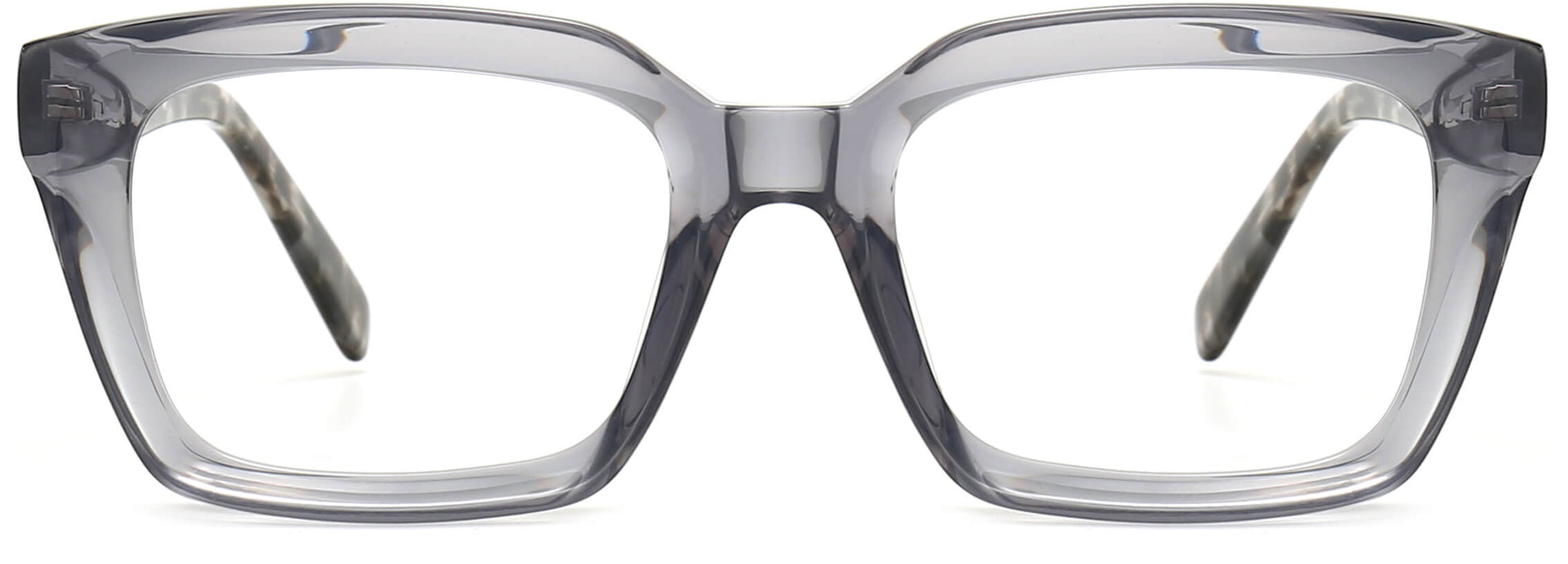 Aron Square Gray Eyeglasses from ANRRI,front view