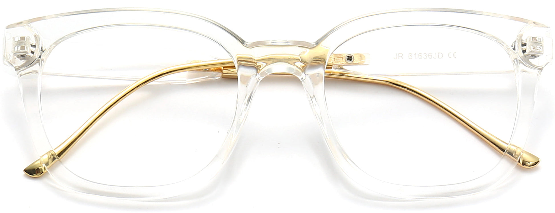 Ashlyn Square Clear Eyeglasses from ANRRI, closed view