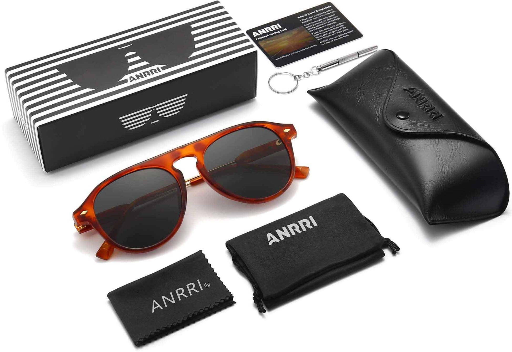Athena Tortoise Acetate Sunglasses with Accessories from ANRRI