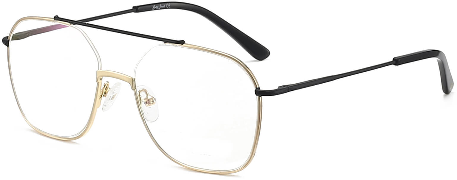 Augustine Round Gold Eyeglasses from ANRRI, angle view