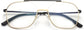 Augustine Round Gold Eyeglasses from ANRRI, closed view