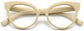 Aviana Cateye White Eyeglasses from ANRRI, closed view