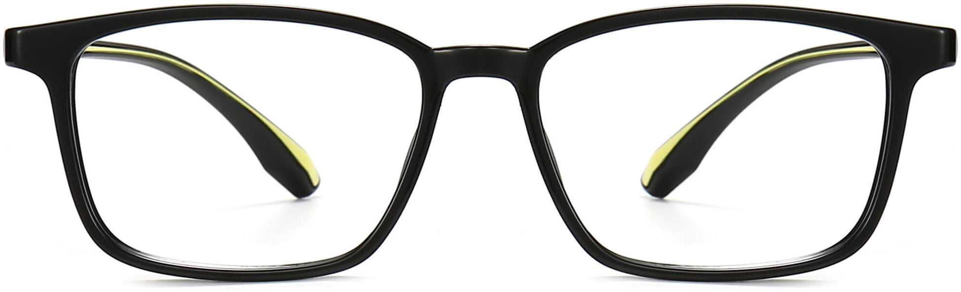Axton Square Black Eyeglasses from ANRRI, front view