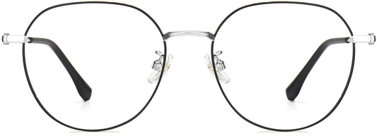 Ayaan Round Black Eyeglasses from ANRRI, front view