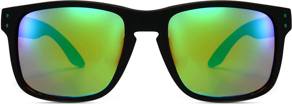 Ayden Green Mirror Plastic Sunglasses from ANRRI