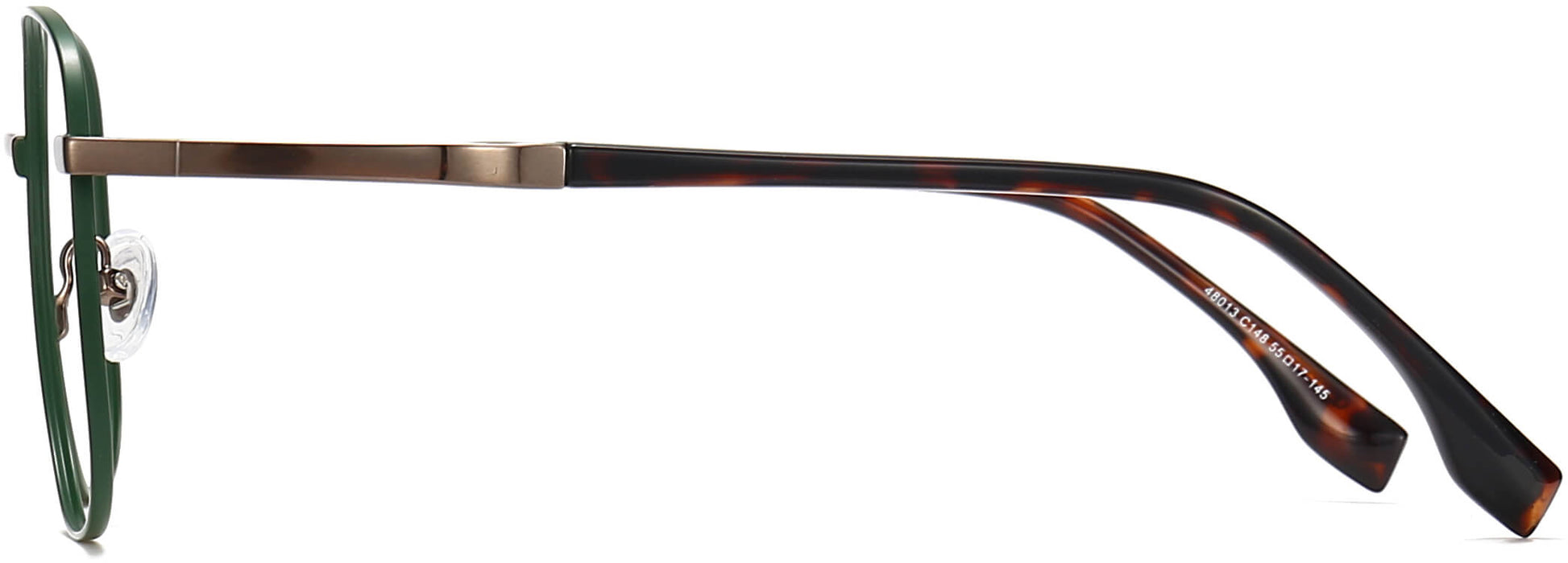 Azariah Square Green Eyeglasses from ANRRI, side view