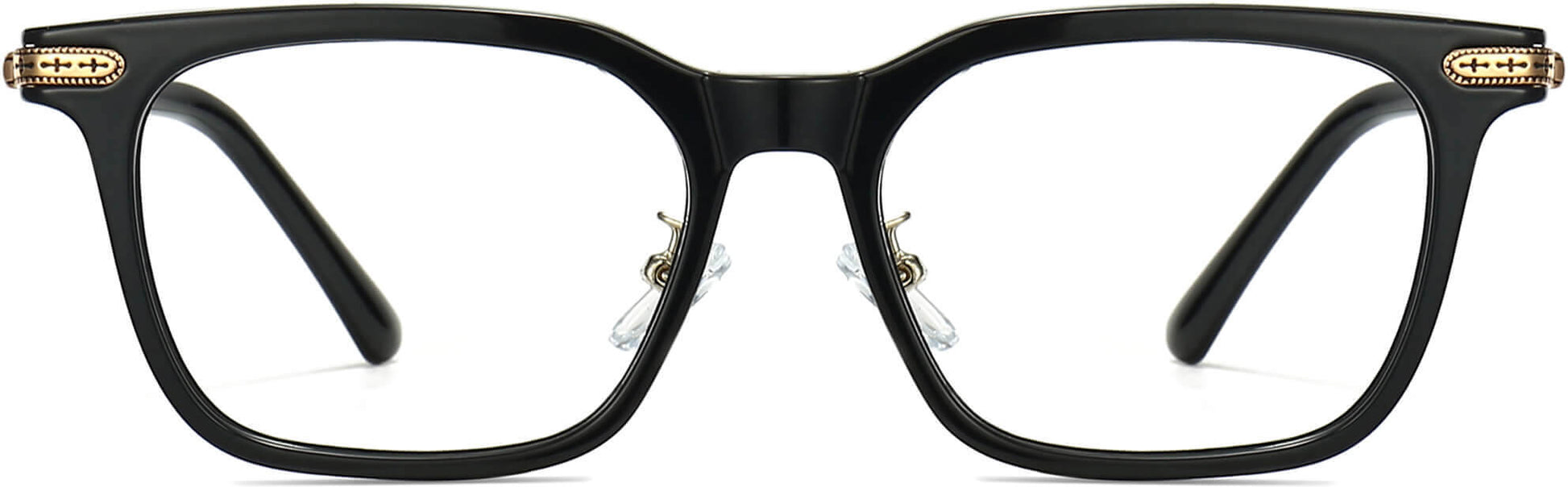 Aziel Square Black Gold Eyeglasses from ANRRI