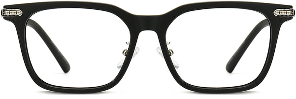 Aziel Square Black Silver Eyeglasses from ANRRI