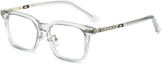 Aziel Square Clear Silver Eyeglasses from ANRRI