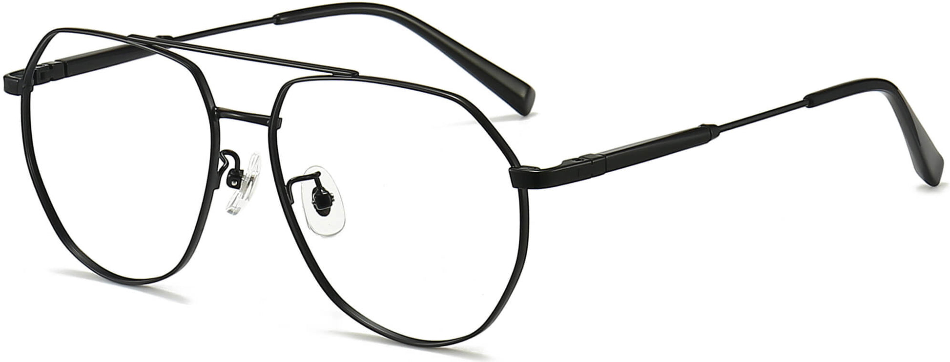 Baker Aviator Black Eyeglasses from ANRRI, angle view