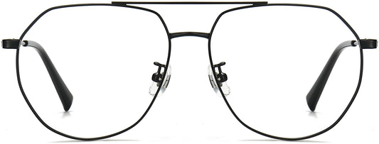 Baker Aviator Black Eyeglasses from ANRRI, front view