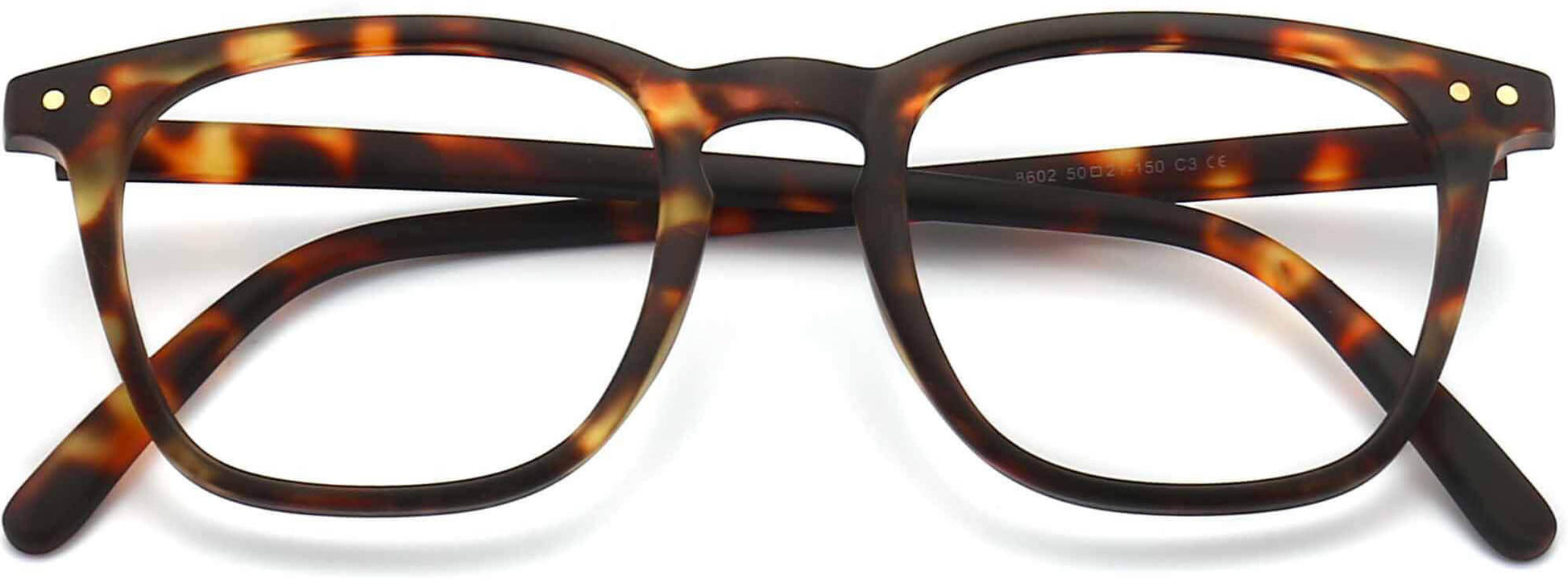 Barrett Square Tortoise Eyeglasses from ANRRI, closed view
