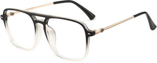 Beckham Square Black Eyeglasses from ANRRI, angle view