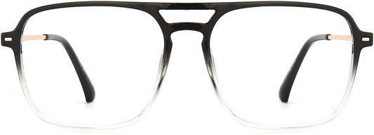 Beckham Square Black Eyeglasses from ANRRI, front view