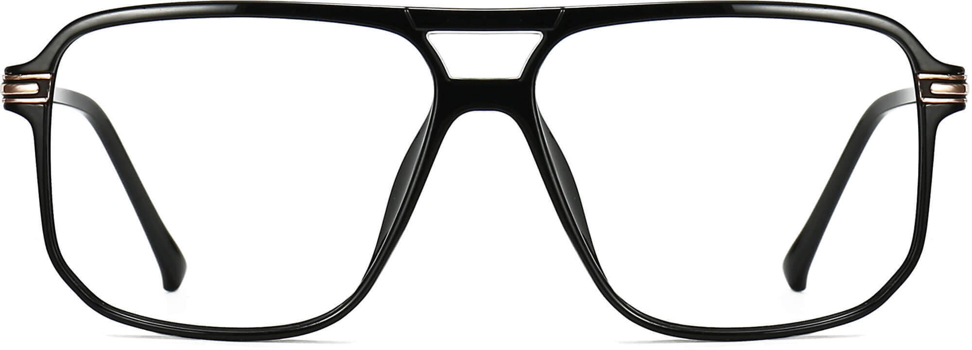 Benjamin Square Black Eyeglasses from ANRRI, front view