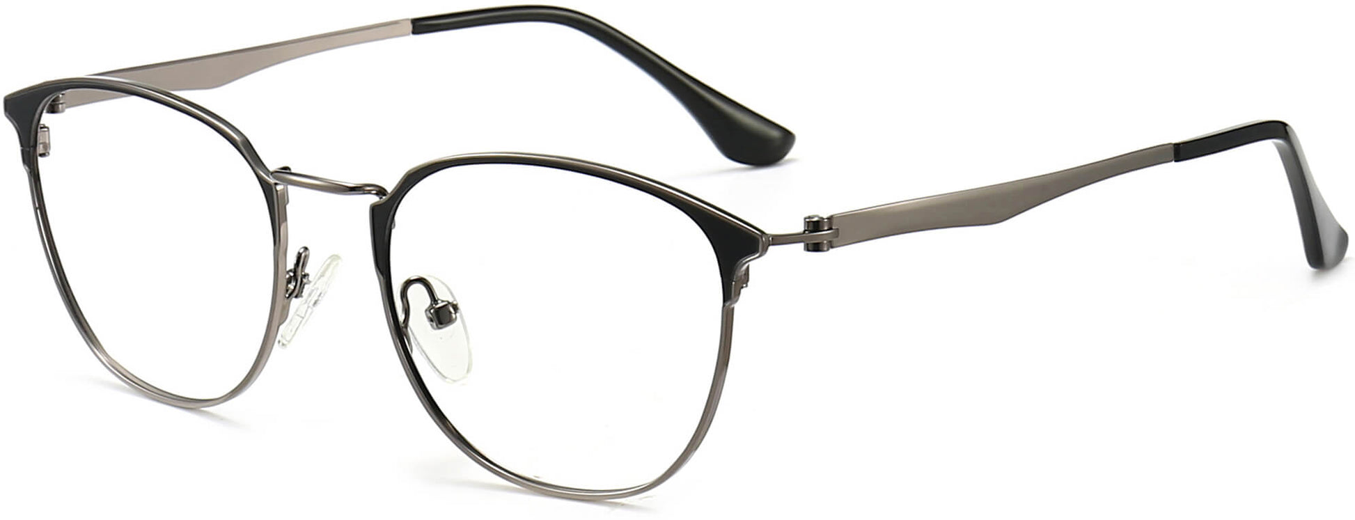 Benson Round Black Eyeglasses from ANRRI, angle view