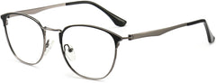 Benson Round Black Eyeglasses from ANRRI, angle view