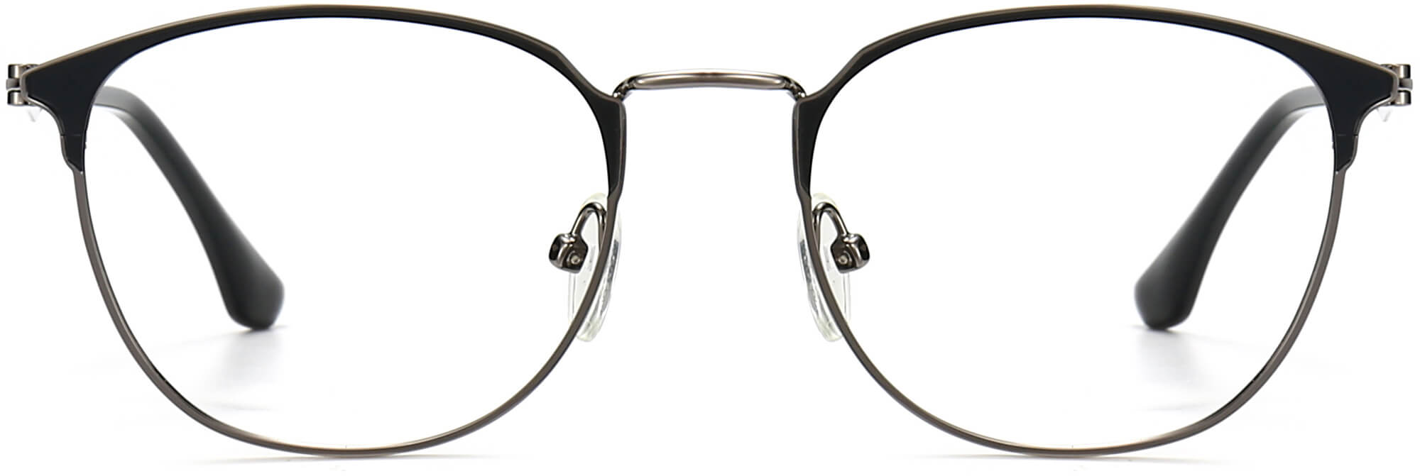 Benson Round Black Eyeglasses from ANRRI, front view