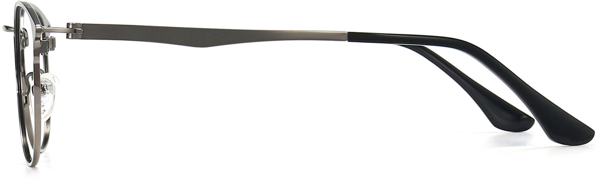 Benson Round Black Eyeglasses from ANRRI, side view