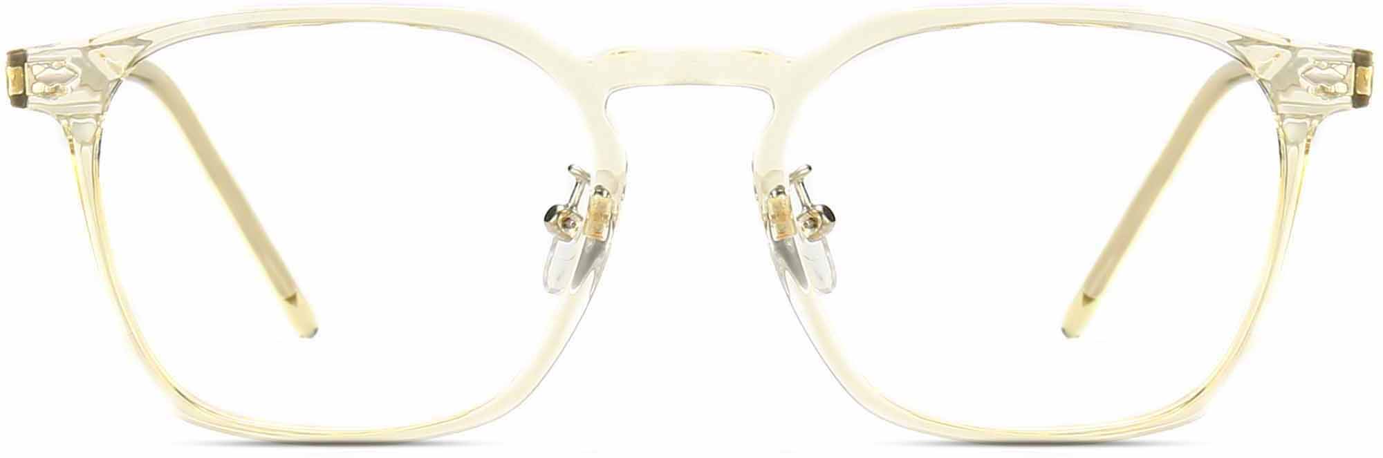 Biblio Square Clear Eyeglasses from ANRRI, front view