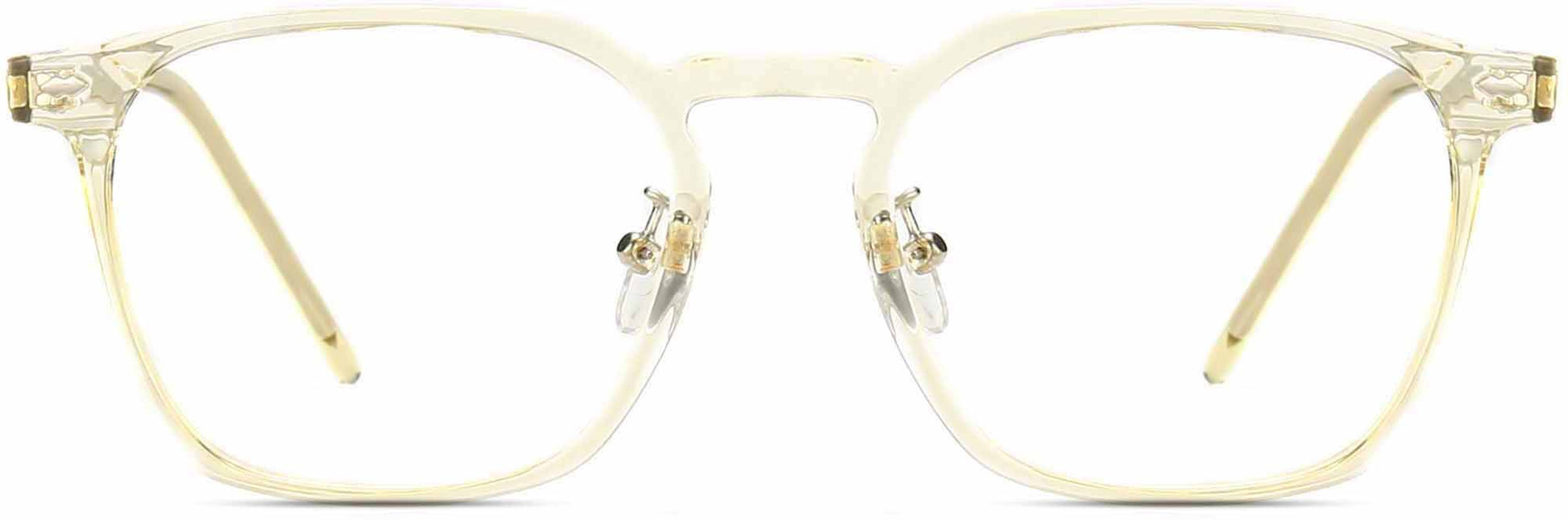 Biblio Square Clear Eyeglasses from ANRRI, front view