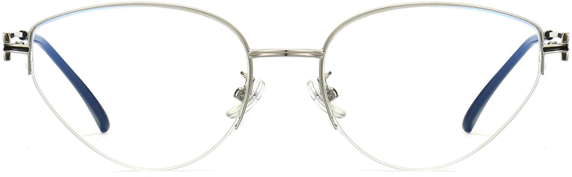 Blaire Cateye Silver Eyeglasses from ANRRI, front view