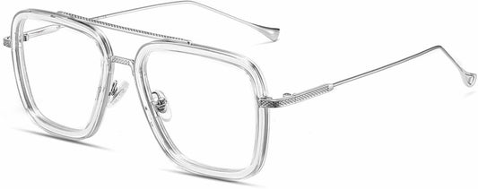 Blake Rectangle Clear Eyeglasses from ANRRI, angle view