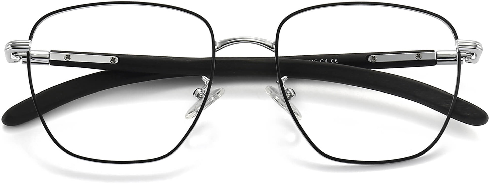 Bo Square Black Eyeglasses from ANRRI, closed view