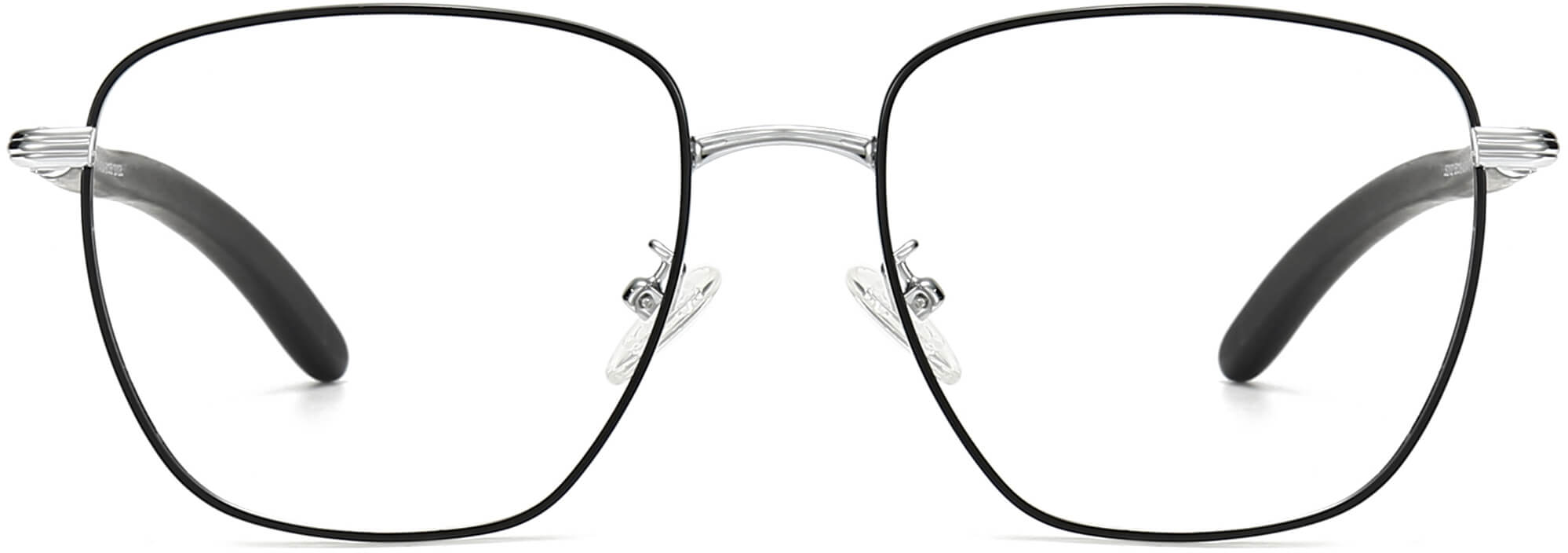 Bo Square Black Eyeglasses from ANRRI, front view